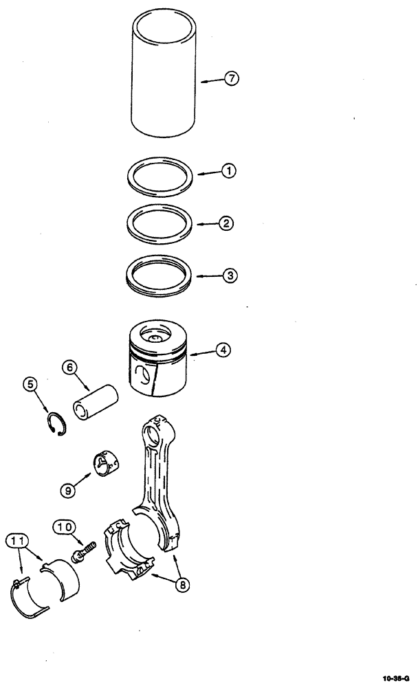 Схема запчастей Case IH 8870 - (10-36) - PISTONS AND CONNECTING RODS (10) - ENGINE