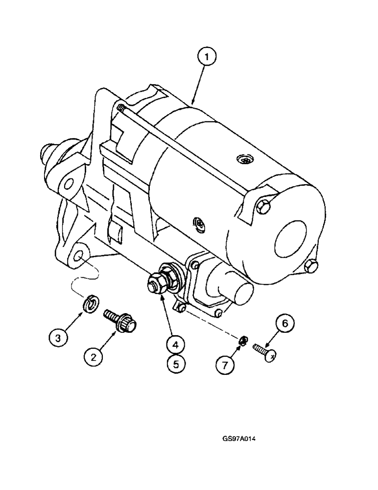 Схема запчастей Case IH 8940 - (4-031A) - STARTER MOUNTING, P.I.N. JJA0076314 AND AFTER (04) - ELECTRICAL SYSTEMS