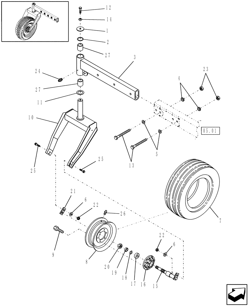 Схема запчастей Case IH WD1903 - (05.02[1]) - REAR AXLE EXTENSIONS AND TIRES, NON-DRAPER (05) - REAR AXLE