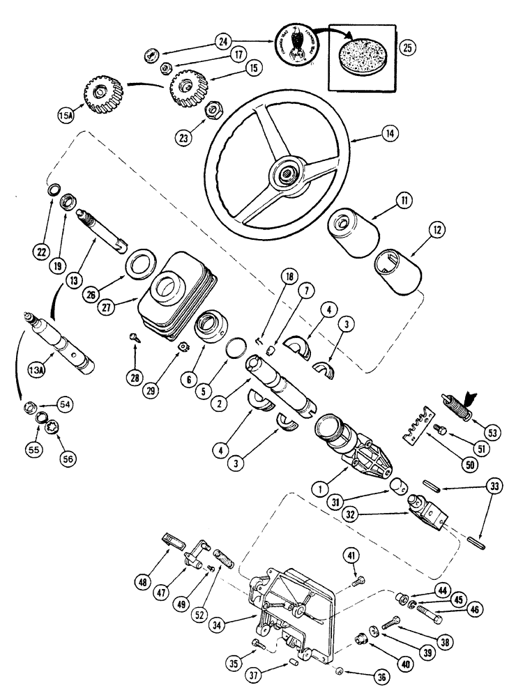 Схема запчастей Case IH 7220 - (5-002) - STEERING WHEEL AND COLUMN, STANDARD (05) - STEERING