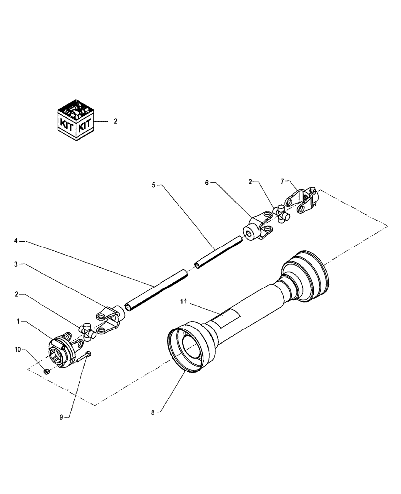 Схема запчастей Case IH BSX164R - (105) - DRIVELINE BER665341 - 64" 