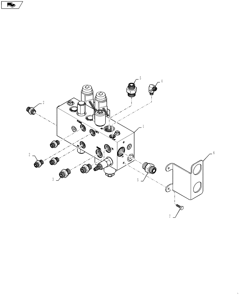 Схема запчастей Case IH 7230 - (35.480.02) - CONNECTORS, VALVE STACK, W/LATERAL TILT (35) - HYDRAULIC SYSTEMS