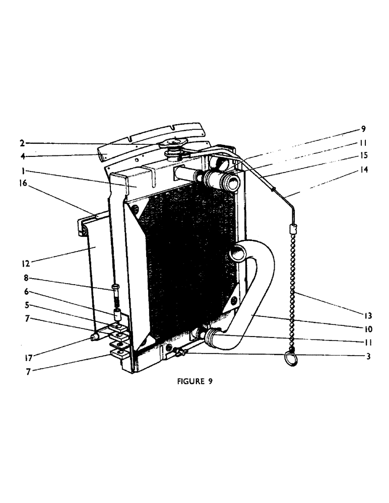 Схема запчастей Case IH 880UF - (17) - RADIATOR AND BLIND (01) - ENGINE