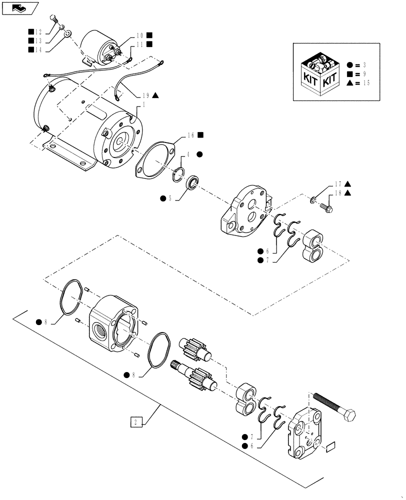 Схема запчастей Case IH STEIGER 450 - (41.200.03) - PUMP - ASSY - EMERGENCY STEERING - EUROPE ONLY (41) - STEERING