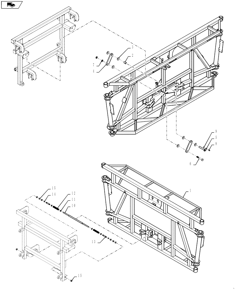 Схема запчастей Case IH 4420 - (08-030) - BOOM, CENTER SECTION GROUP (09) - BOOMS