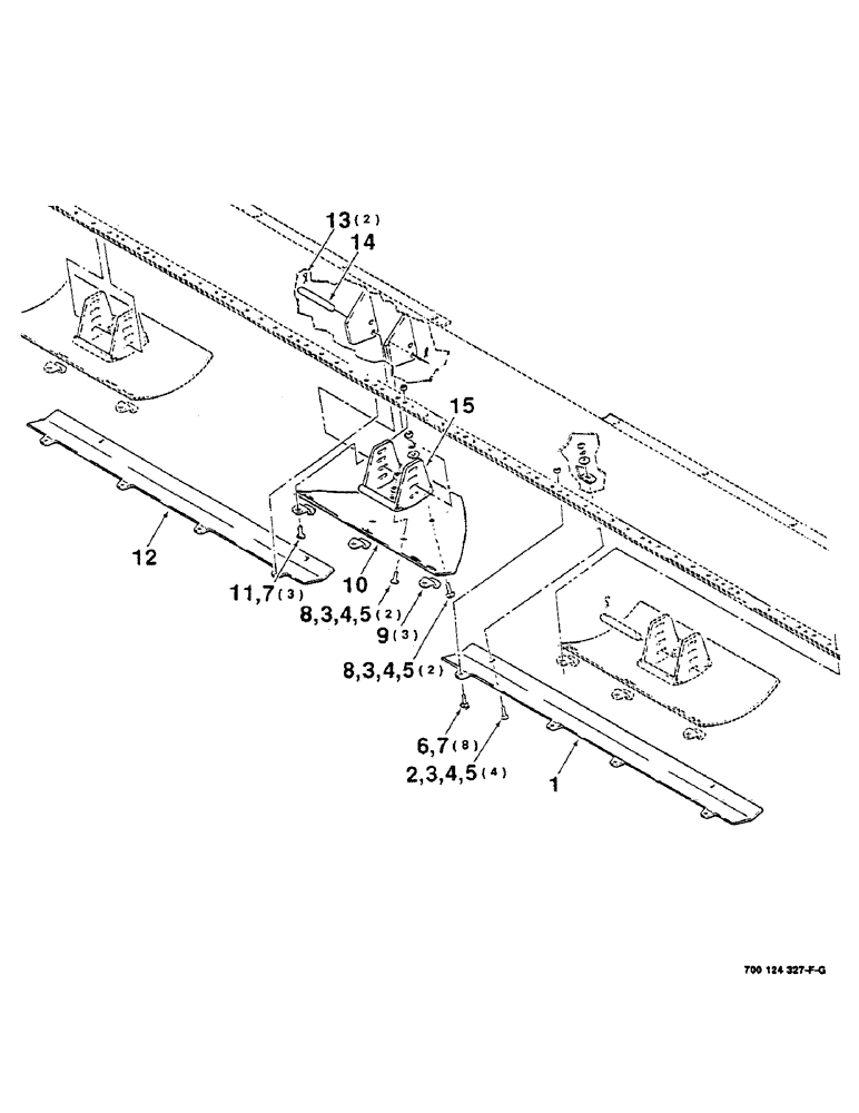 Схема запчастей Case IH 8840 - (7-08) - SKID SHOE AND WEAR PLATE ASSEMBLY (S.N. CFH0032001 THRU (58) - ATTACHMENTS/HEADERS