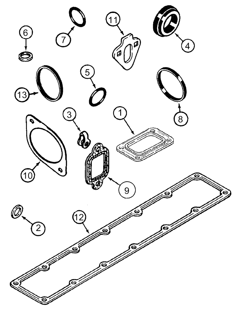 Схема запчастей Case IH SPX3200 - (03-024) - BASIC ENGINE GASKET KIT (01) - ENGINE