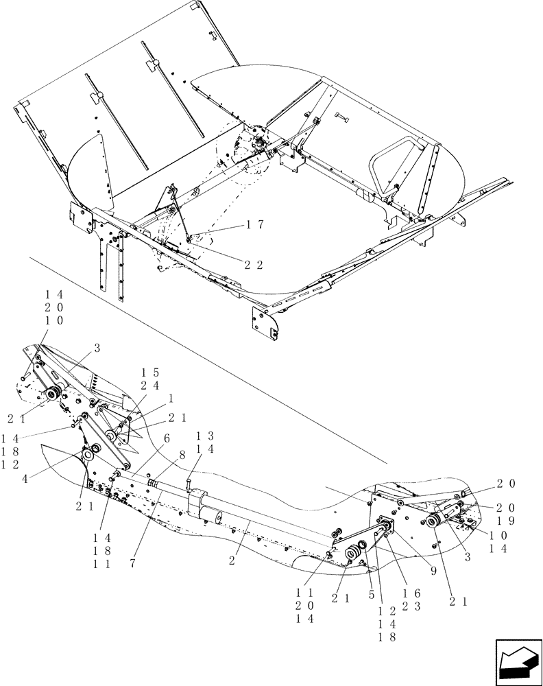 Схема запчастей Case IH 5130 - (80.154.15) - GRAIN TANK ACCESS COVER, ACTUATOR AND LINKAGE (80) - CROP STORAGE/UNLOADING