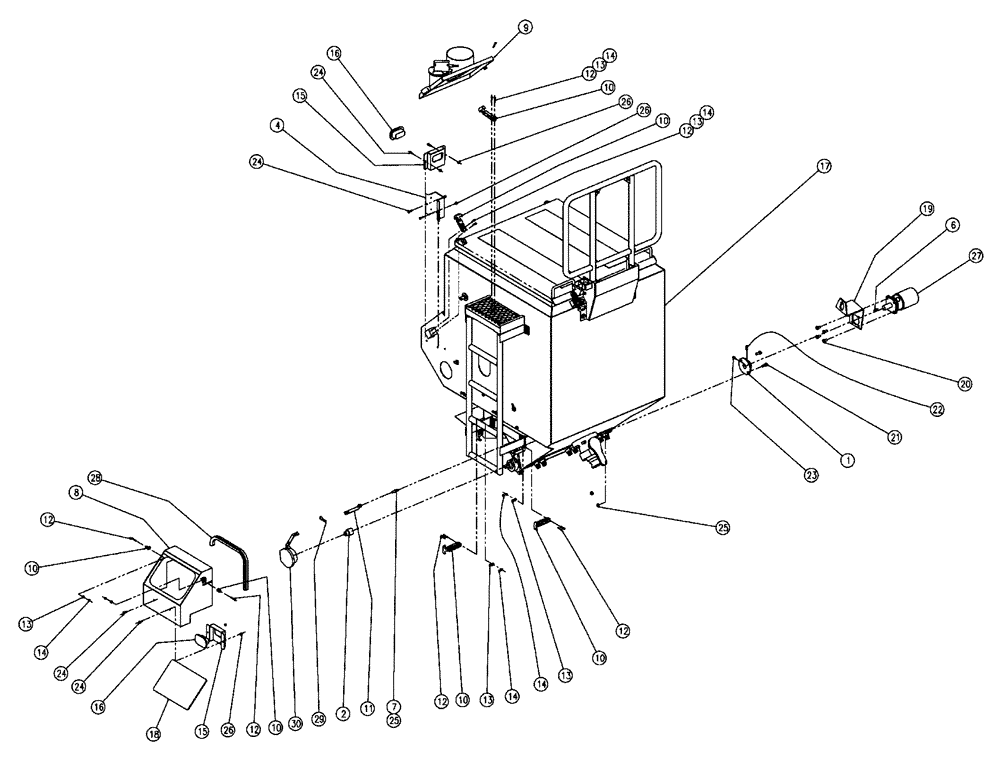 Схема запчастей Case IH 438 - (02-011) - PARTS GROUP, DOUBLE BIN W/AUGER, LH, 50 CU FT Bin Group