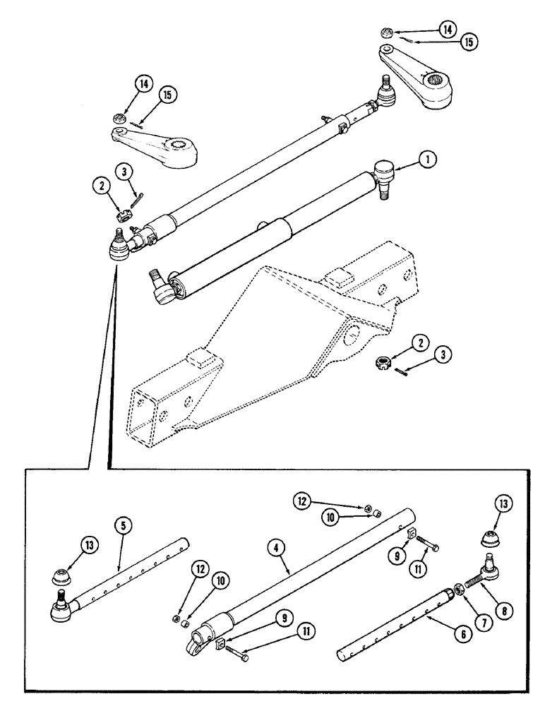 Схема запчастей Case IH 2096 - (5-116) - ADJUSTABLE FRONT AXLE TIE RODS, WITH STANDARD WHEEL BASE (05) - STEERING