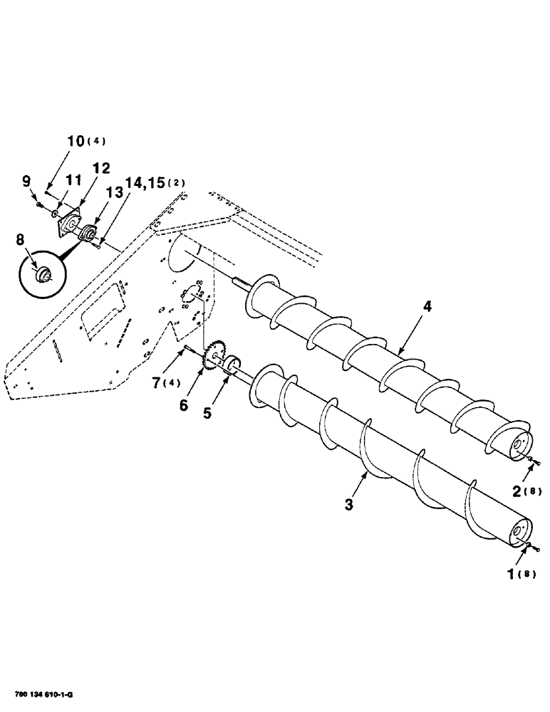 Схема запчастей Case IH SC416 - (6-04) - AUGER ASSEMBLY, RIGHT (09) - CHASSIS