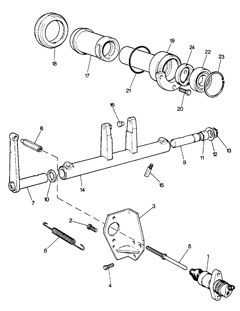 Схема запчастей Case IH 996 - (B08-1) - CLUTCH, CLUTCH RELEASE MECHANISM - MECHANICAL COMPONENTS, 996Q, 996SK (03.1) - CLUTCH