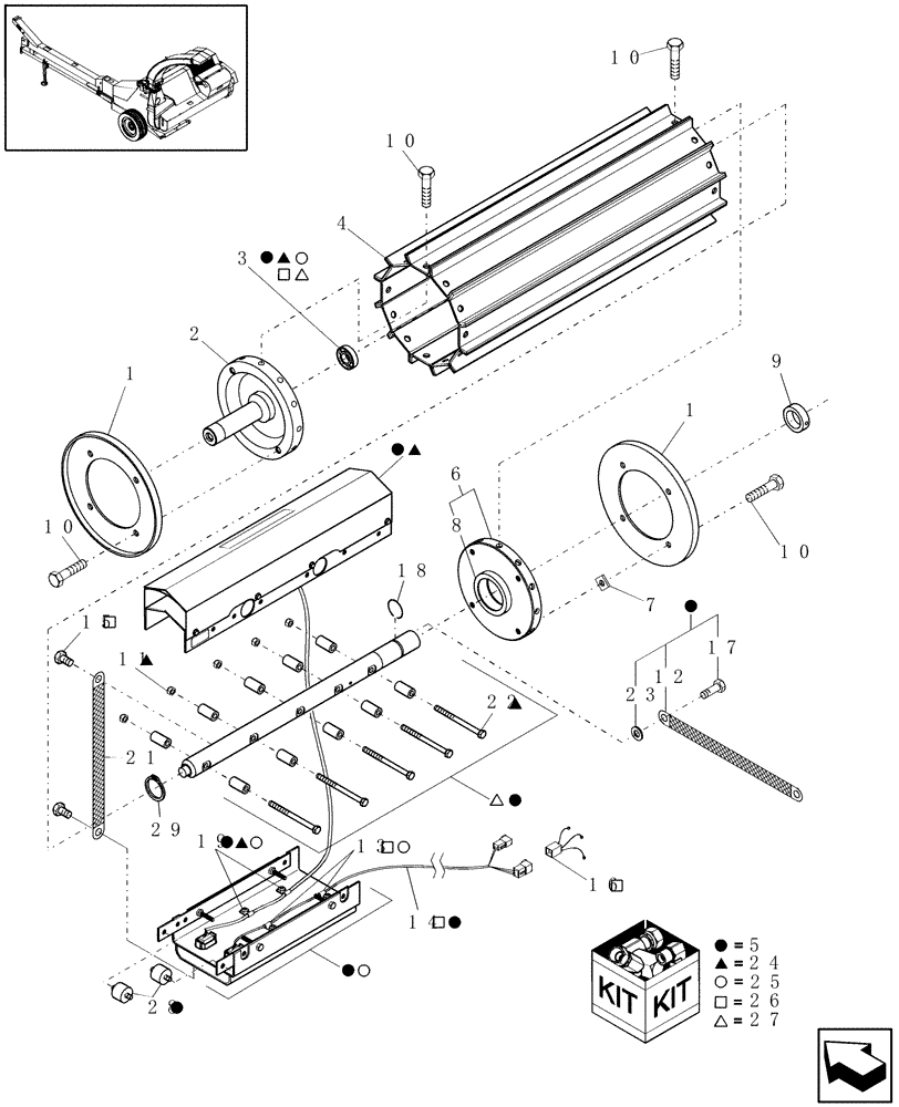 Схема запчастей Case IH FHX300 - (13.04) - METAL DETECTOR & DETECTOR ROLLER (13) - CHOPPER BODY