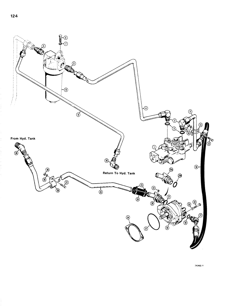 Схема запчастей Case IH 1830 - (124) - BASIC EQUIPMENT HYDRAULICS (35) - HYDRAULIC SYSTEMS