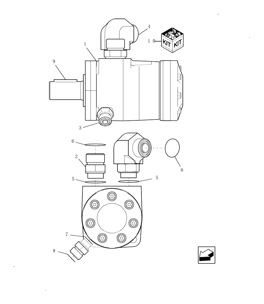 Схема запчастей Case IH 9010 - (35.910.07[01]) - MOTOR, HYDRAULIC - SPREADER W/ DRAIN (35) - HYDRAULIC SYSTEMS