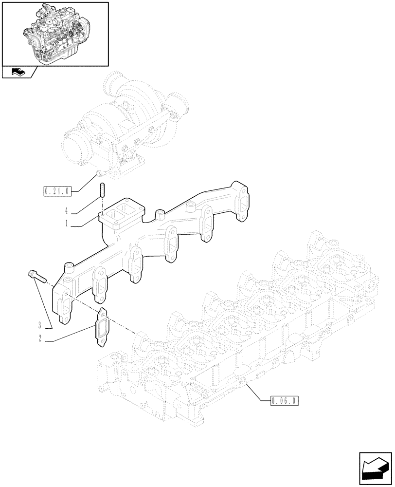 Схема запчастей Case IH F4GE9684R J602 - (0.07.7) - EXHAUST MANIFOLD (2852897) 