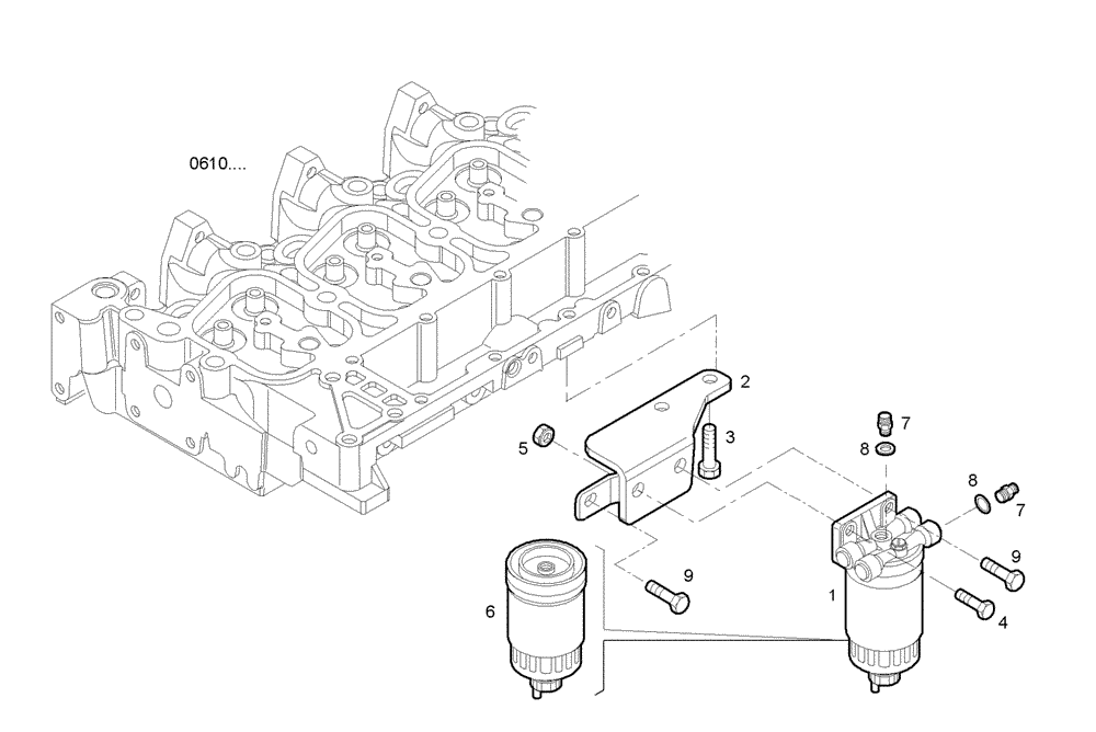 Схема запчастей Case IH F4BE0484F D600 - (2000.149) - FUEL FILTER 