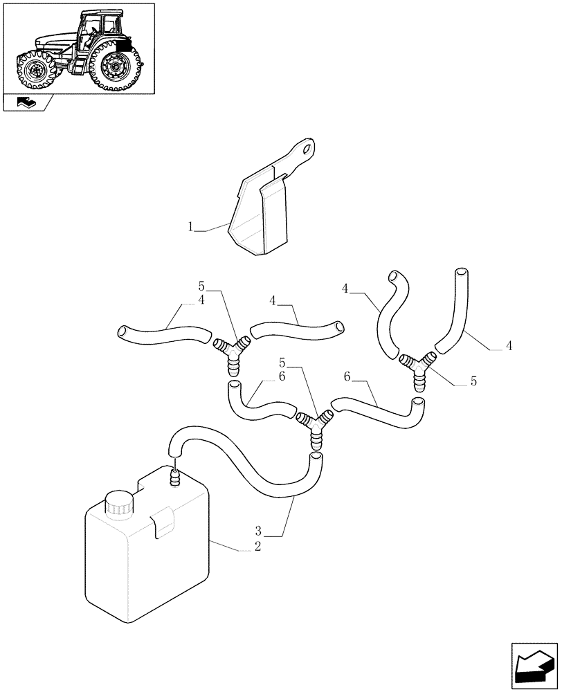 Схема запчастей Case IH FARMALL 85U - (1.82.7/06[04]) - THREE CONTROL VALVES (BOSCH) - PAN (VAR.330358) (07) - HYDRAULIC SYSTEM