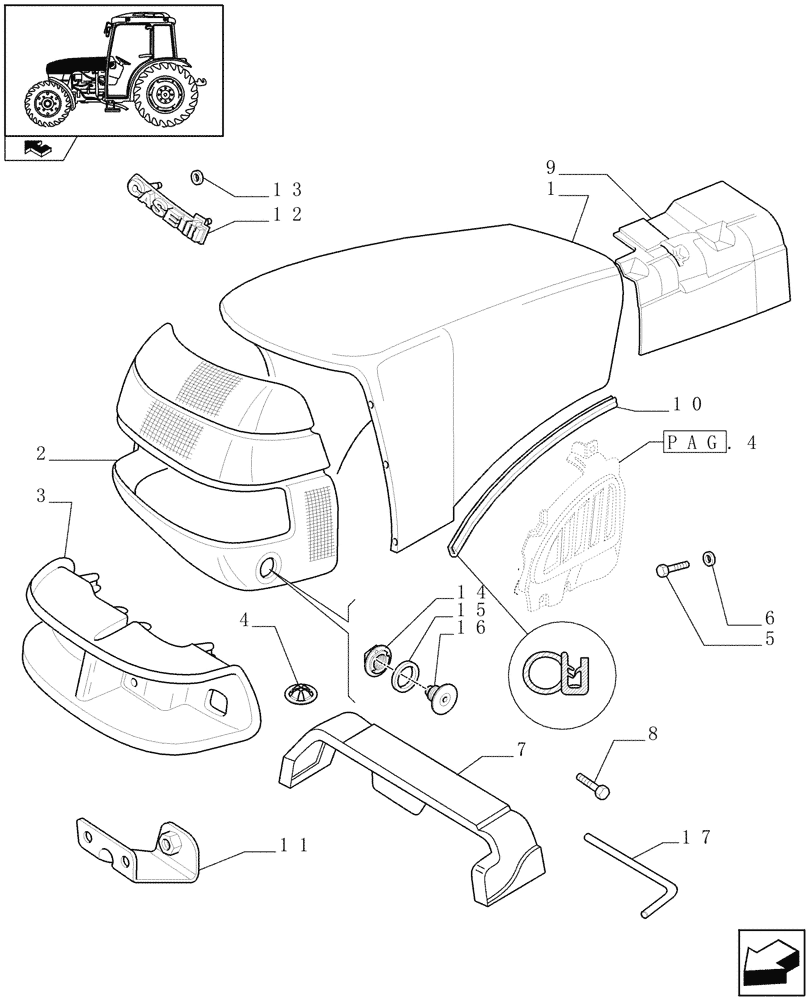 Схема запчастей Case IH FARMALL 65C - (1.83.0[01]) - HOODS (08) - SHEET METAL