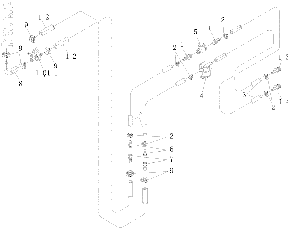 Схема запчастей Case IH A7700 - (B13.05[01]) - Hydraulic Circuit {Cabin Heater Eng. 10,3L} (07) - HYDRAULICS