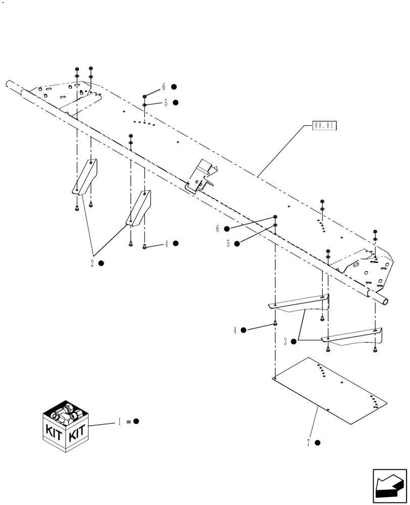 Схема запчастей Case IH DC102F - (18.02) - SWATHGATE FINS KIT (18) - ACCESSORIES