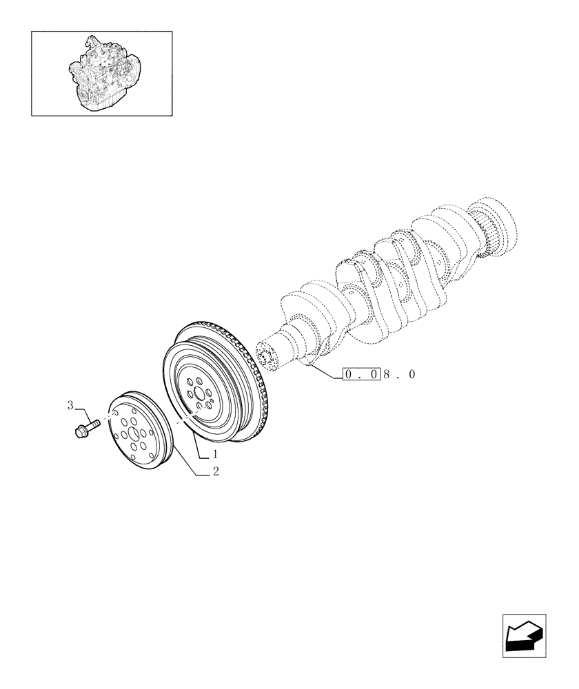 Схема запчастей Case IH F4GE9484A J602 - (0.08.4[01]) - PULLEY - CRANKSHAFT (504066113) 