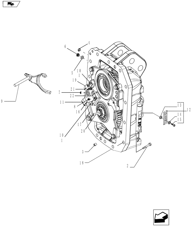 Схема запчастей Case IH MAGNUM 190 - (14.102.05[03]) - PTO 540/1000 RPM - COVER AND ENGAGEMENT, WITH CONTINUOUSLY VARIABLE TRANSMISSION (14) - MAIN GEARBOX & DRIVE