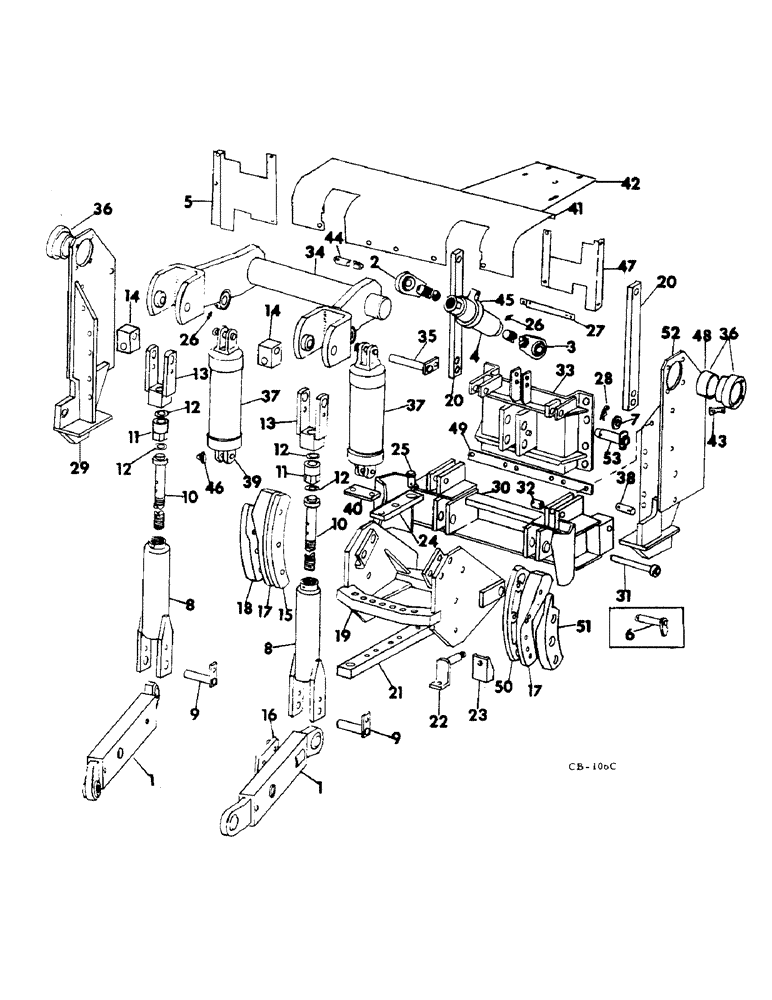 Схема запчастей Case IH 4186 - (09-09) - FRAME, THREE POINT HITCH (12) - FRAME