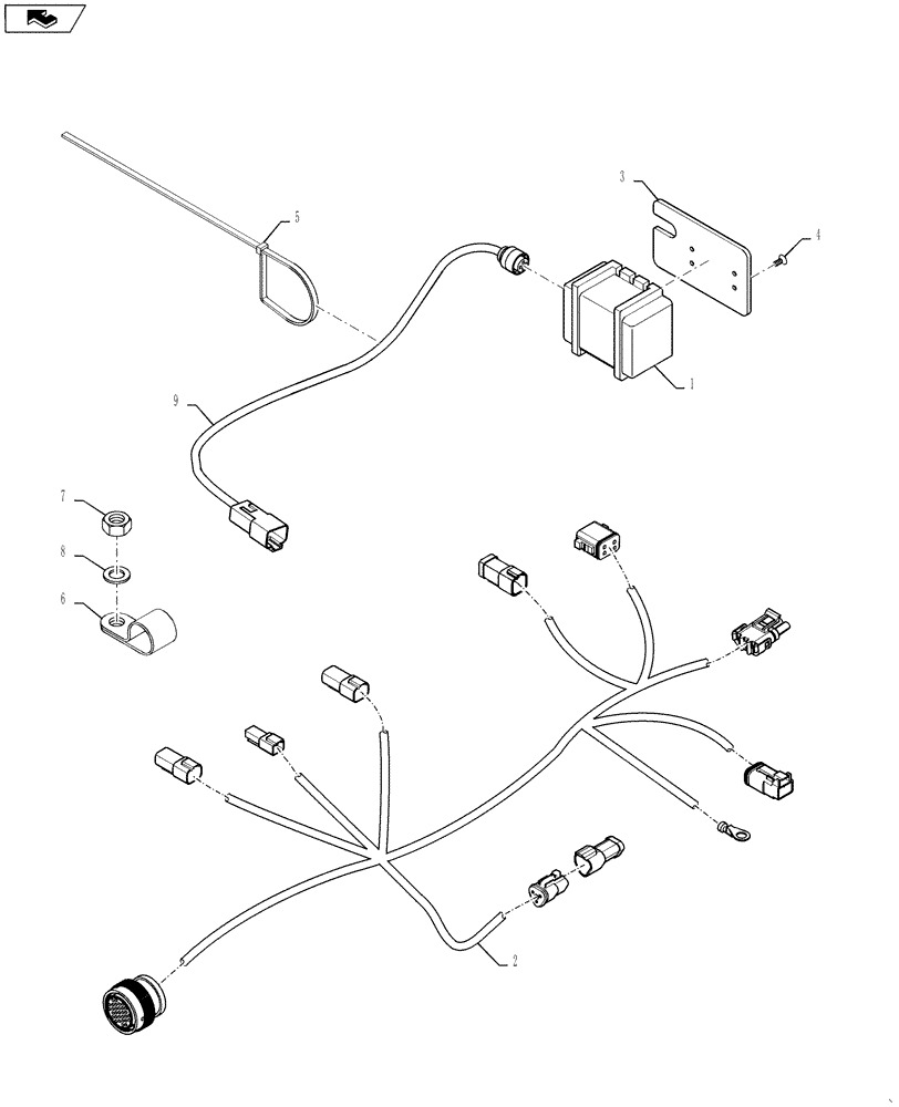 Схема запчастей Case IH 3330 - (55.440.04[01]) - ACCUGUIDE ELECTRICAL GROUP, FRAME, BSN YCT033425 (55) - ELECTRICAL SYSTEMS