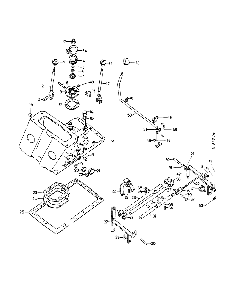 Схема запчастей Case IH 654 - (132) - SHIFTER MECHANISM, TRANSMISSION FRONT COVER (06) - POWER TRAIN