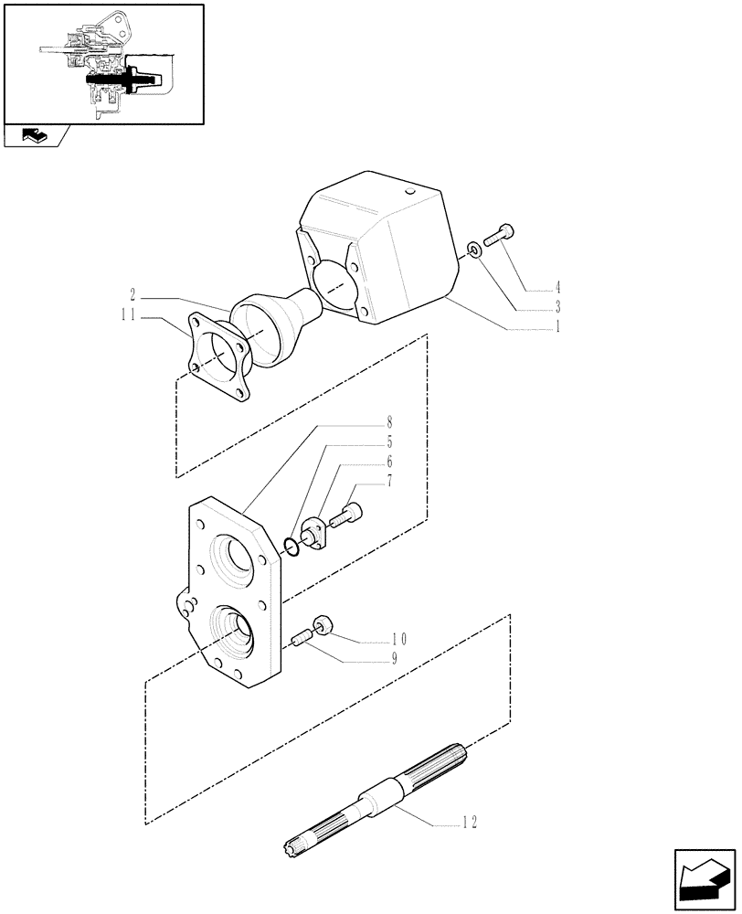 Схема запчастей Case IH FARMALL 95N - (1.80.1[02]) - POWER TAKE-OFF (540 RPM) - SHAFTS AND REAR GUARD (07) - HYDRAULIC SYSTEM