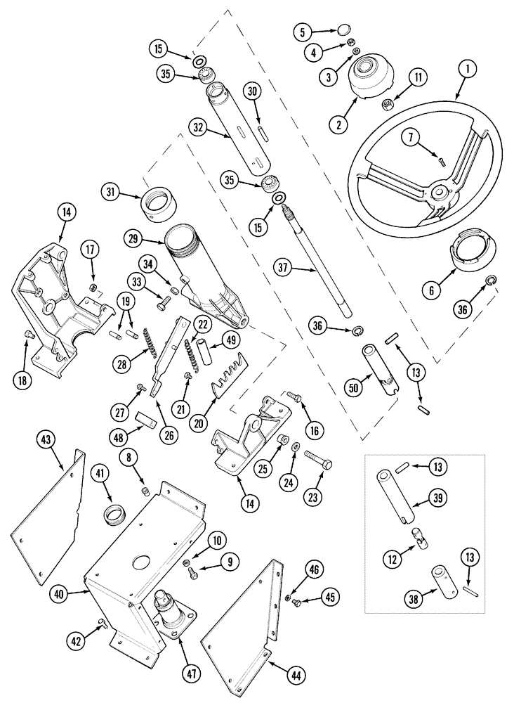 Схема запчастей Case IH 5220 - (5-02) - STEERING COLUMN AND WHEEL, TILTABLE ONLY (05) - STEERING