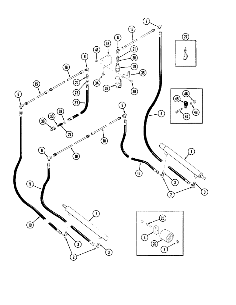 Схема запчастей Case IH 1020 - (8-04) - REEL FORE AND AFT HYDRAULIC SYSTEM, 15.0, 16.5, 17.5 AND 20.0 FOOT HEADER (08) - HYDRAULICS