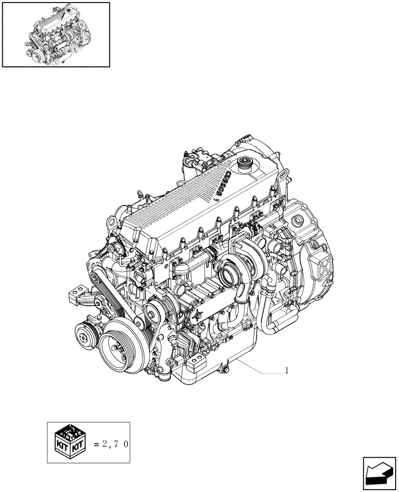 Схема запчастей Case IH A8000 - (0.02.1) - ENGINE ASSY (87735214) (10) - ENGINE