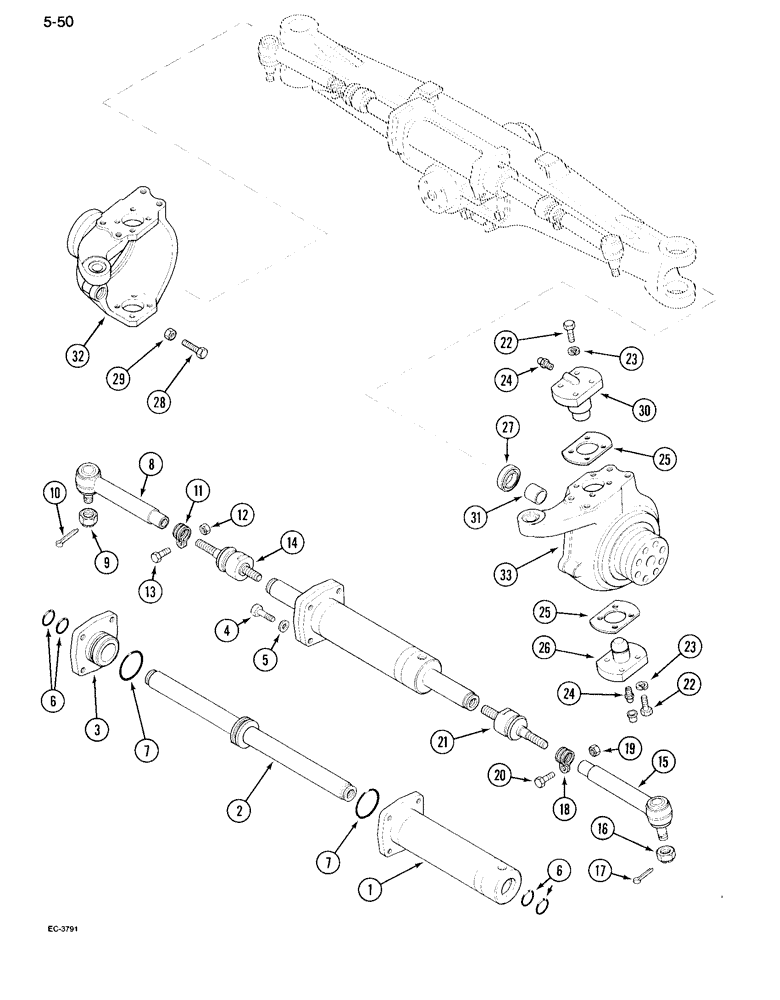 Схема запчастей Case IH 995 - (5-50) - MFD STEERING CYLINDER AND TIE RODS (05) - STEERING