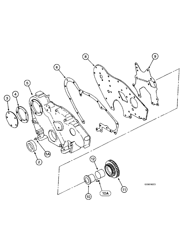 Схема запчастей Case IH D-236 - (4-04) - CRANKCASE FRONT COVER AND IDLER GEAR 