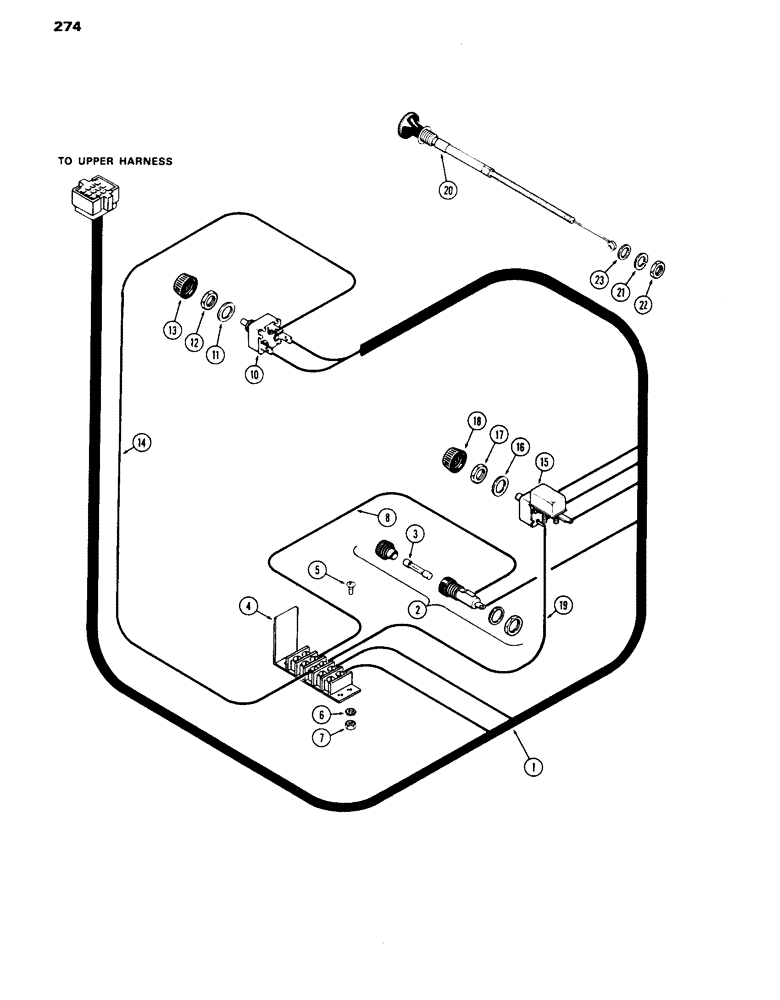 Схема запчастей Case IH 1070 - (274) - CAB, INSTRUMENT PANEL, CONTROLS & WIRING, W/O AIR CONDITIONER BETTENDORF (09) - CHASSIS/ATTACHMENTS