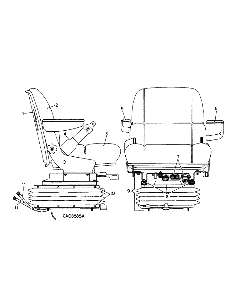 Схема запчастей Case IH 5088 - (13-19) - SUPERSTRUCTURE, DELUXE HYDRALIC SEAT, SEARS WITH AIR-OIL SUSPENSION (05) - SUPERSTRUCTURE