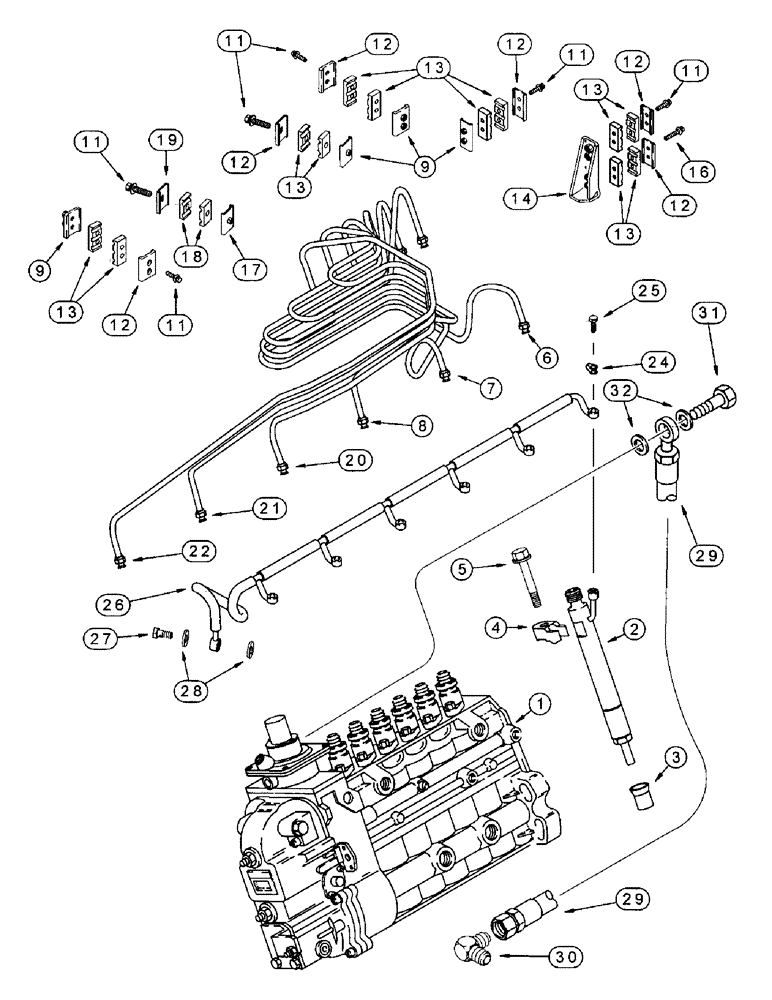 Схема запчастей Case IH 8940 - (3-004) - FUEL INJECTION SYSTEM, 6TA-830 EMISSIONS CERTIFIED ENGINE, 8940 TRACTOR ONLY (03) - FUEL SYSTEM