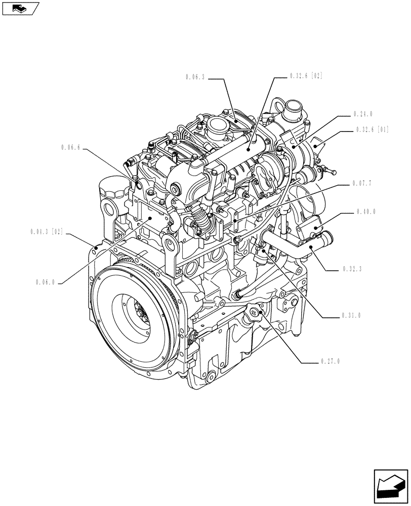 Схема запчастей Case IH F5AE5484C A001 - (0.02.0[02]) - PICTORIAL INDEX - ENGINE (10) - ENGINE