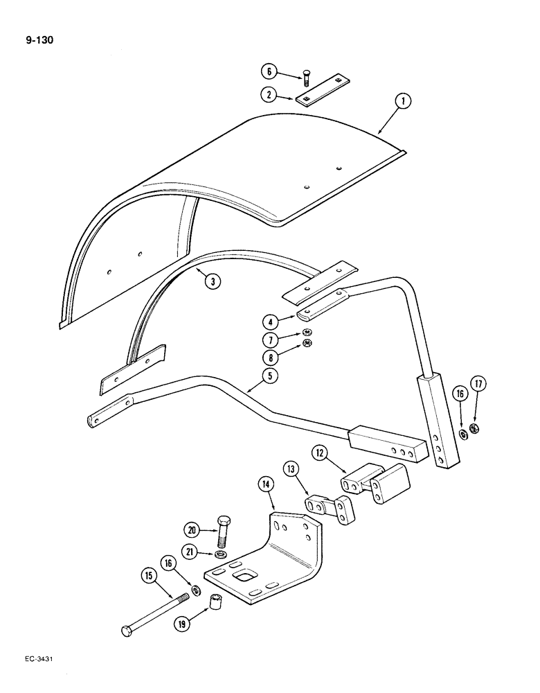 Схема запчастей Case IH 1896 - (9-130) - FRONT FENDERS, MFD TRACTORS (09) - CHASSIS/ATTACHMENTS