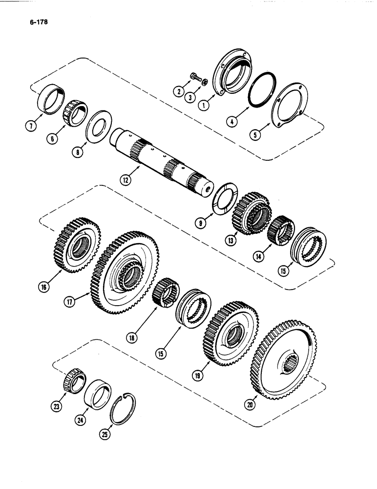 Схема запчастей Case IH 4494 - (6-178) - TRANSMISSION INTERMEDIATE SHAFT (06) - POWER TRAIN