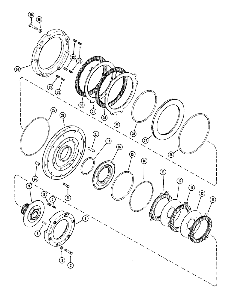 Схема запчастей Case IH 2870 - (190) - (C1) AND (C4) CLUTCHES, USED PRIOR TO TRANSMISSION SERIAL NUMBER 10052240 (06) - POWER TRAIN