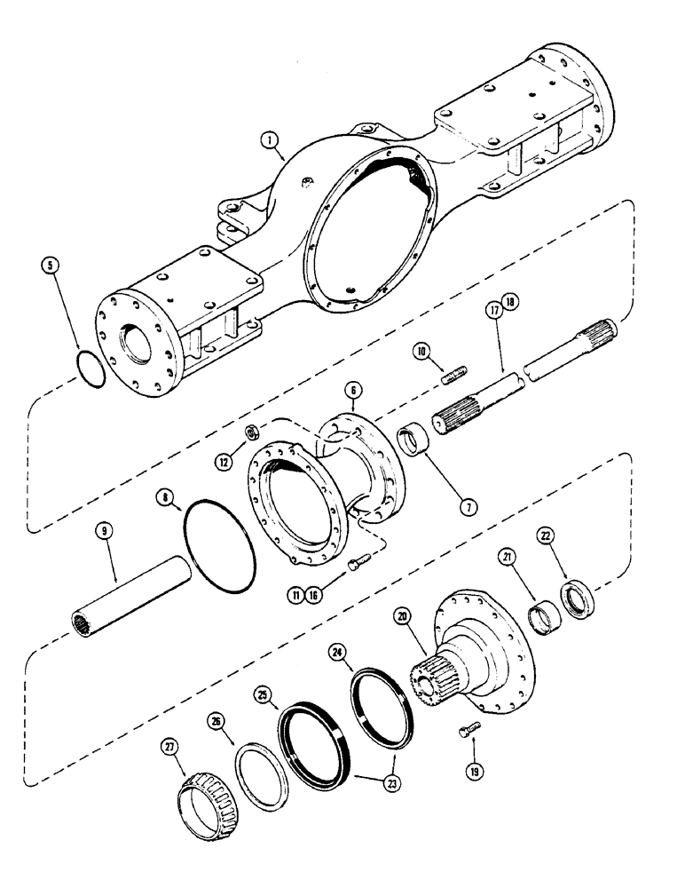 Схема запчастей Case IH 2670 - (244) - REAR AXLE AND WHEEL SPINDLE, RIGID REAR (06) - POWER TRAIN