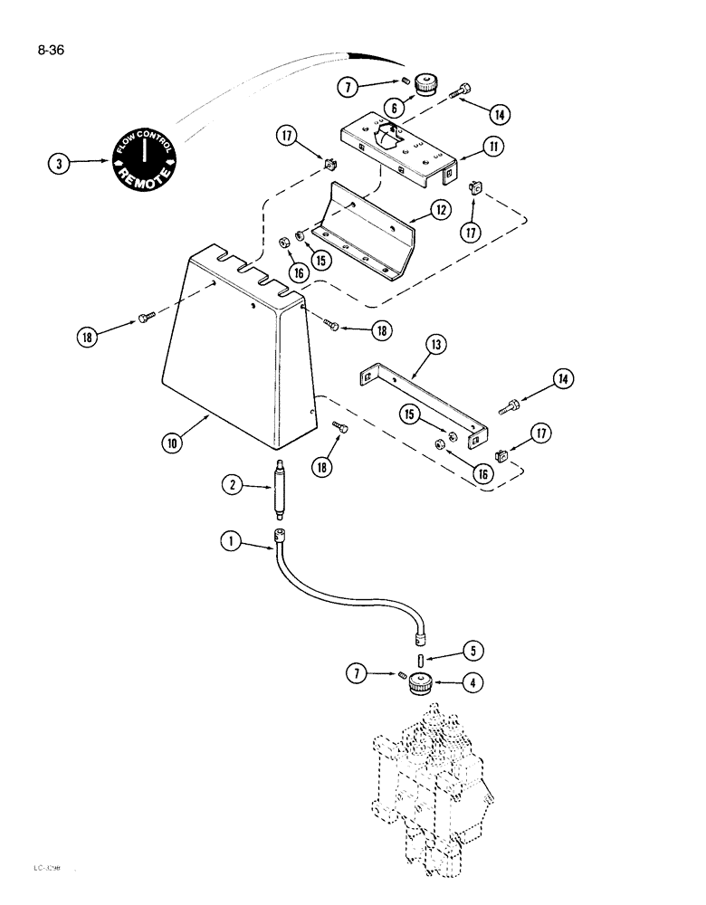 Схема запчастей Case IH 1896 - (8-36) - REMOTE FLOW CONTROL KITS (08) - HYDRAULICS