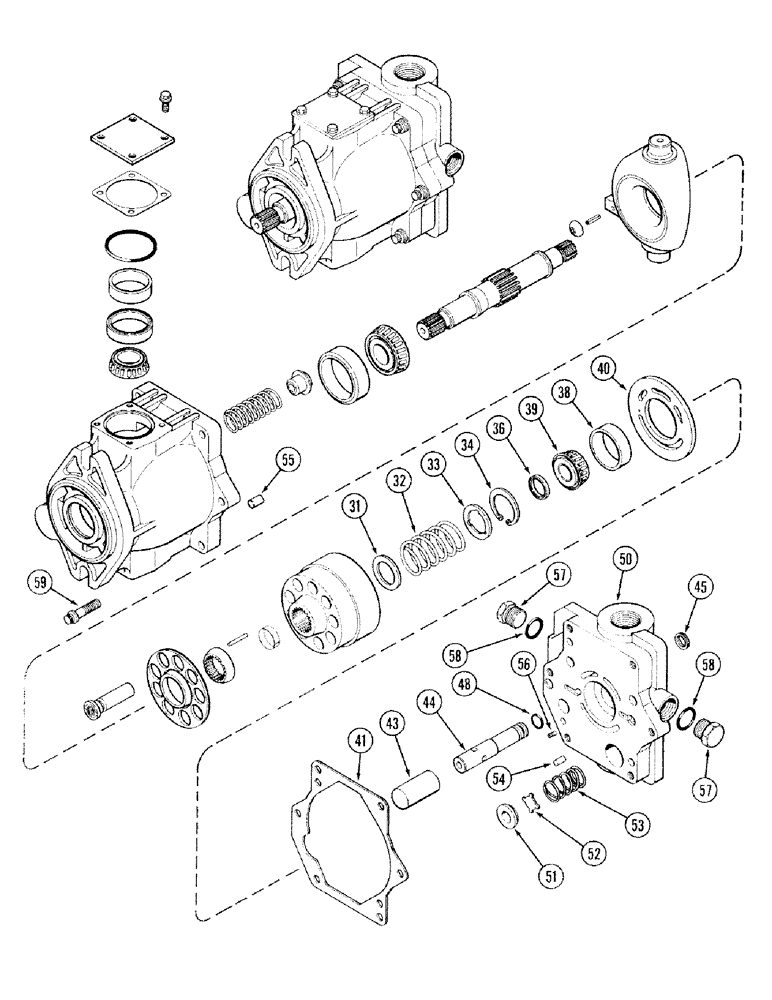 Схема запчастей Case IH 2394 - (8-016) - GEAR AND PISTON PUMP ASSEMBLY (CONTINUED) (08) - HYDRAULICS