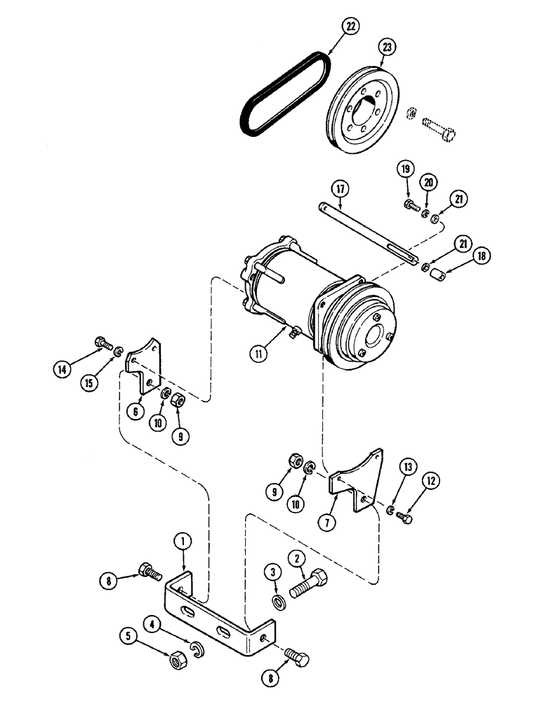 Схема запчастей Case IH 4890 - (9-458) - AIR CONDITIONING, AIR COMPRESSOR MOUNTING (09) - CHASSIS/ATTACHMENTS