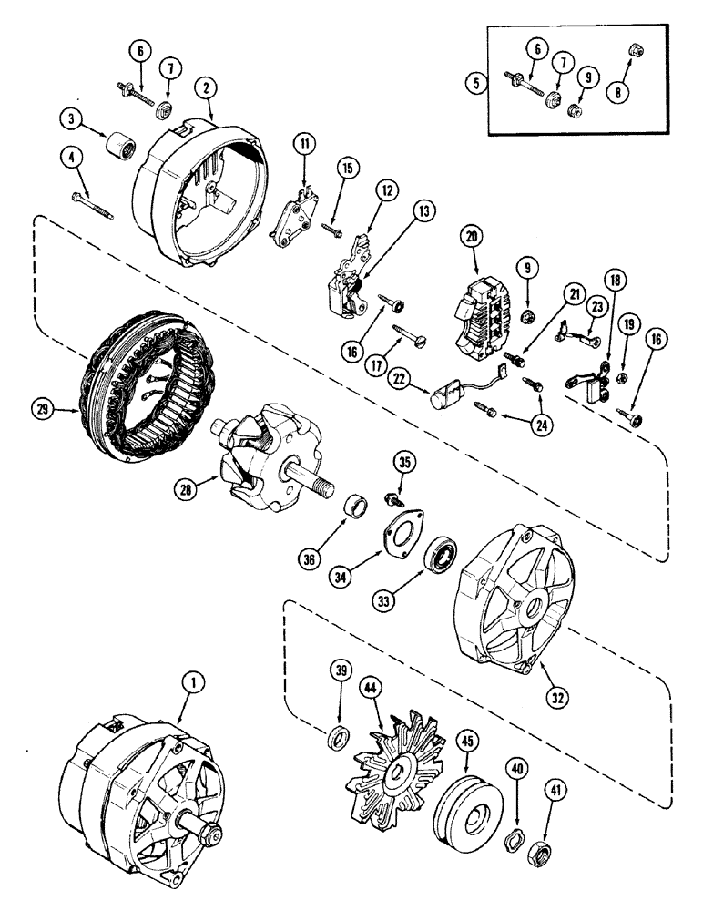 Схема запчастей Case IH 2594 - (4-50) - A164233 ALTERNATOR ASSEMBLY (04) - ELECTRICAL SYSTEMS