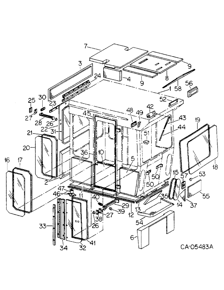 Схема запчастей Case IH 4786 - (13-03) - CAB AND SUPERSTRUCTURE, CAB AND ACCESSORIES (05) - SUPERSTRUCTURE