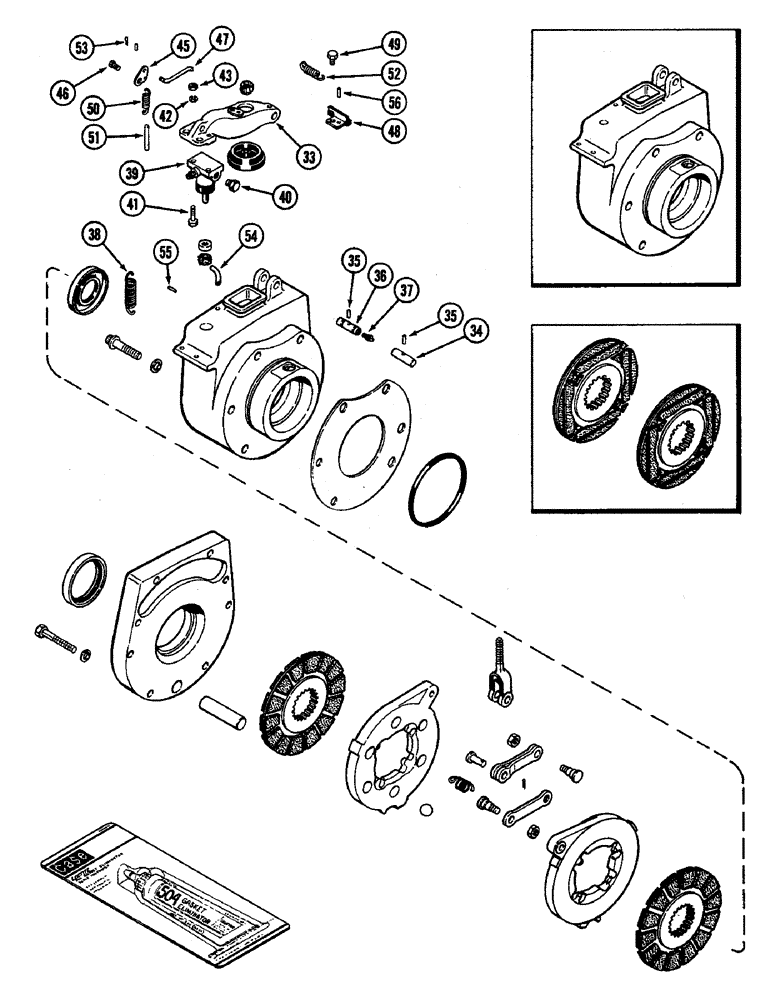 Схема запчастей Case IH 4890 - (7-245A) - TRANSMISSION BRAKE (07) - BRAKES